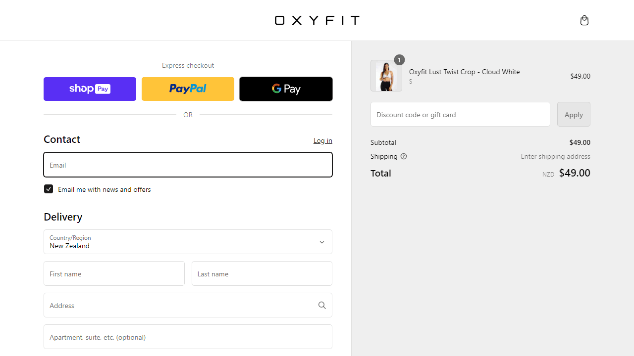 How to apply Oxyfit coupon code